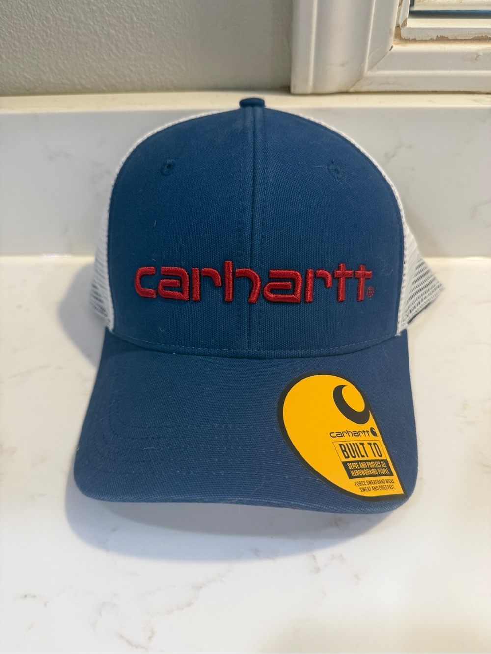 Carhartt Hat Cap Trucker Mens Blue Red Outdoor Work Wear Mesh Snap Back NWT